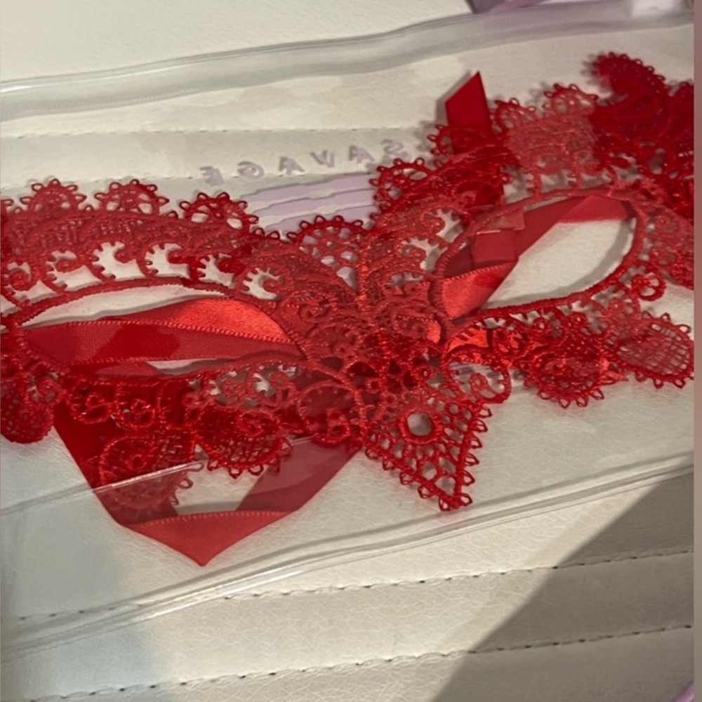 Savage X Fenty Red Lace Eye Mask